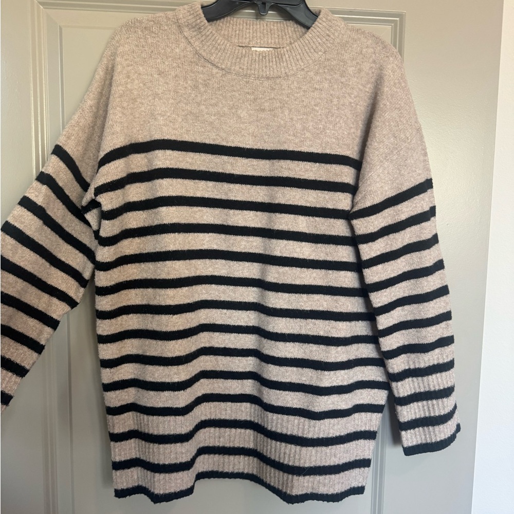 a new day Black and Tan Oversized Striped Sweater